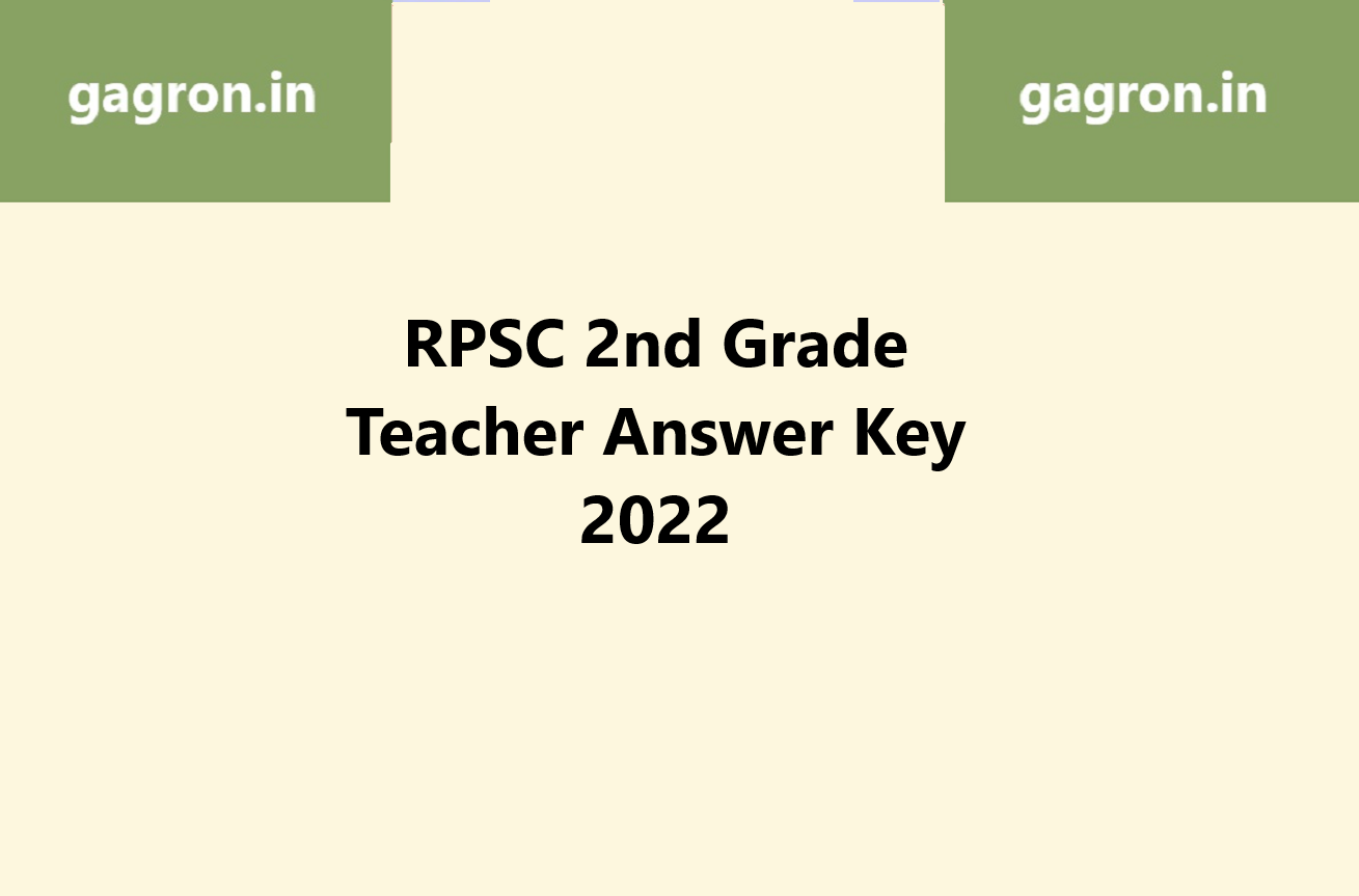 Rpsc Nd Grade Teacher Answer Key Gagron